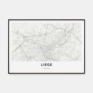 Liege Map Landscape Poster