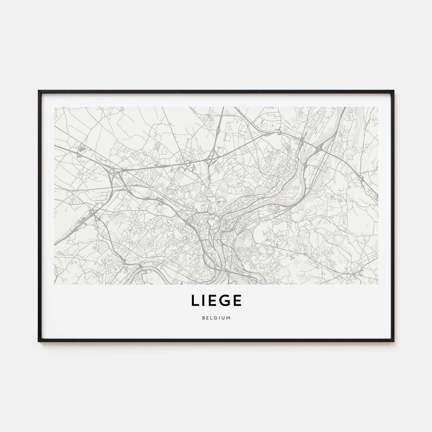 Liege Map Landscape Poster