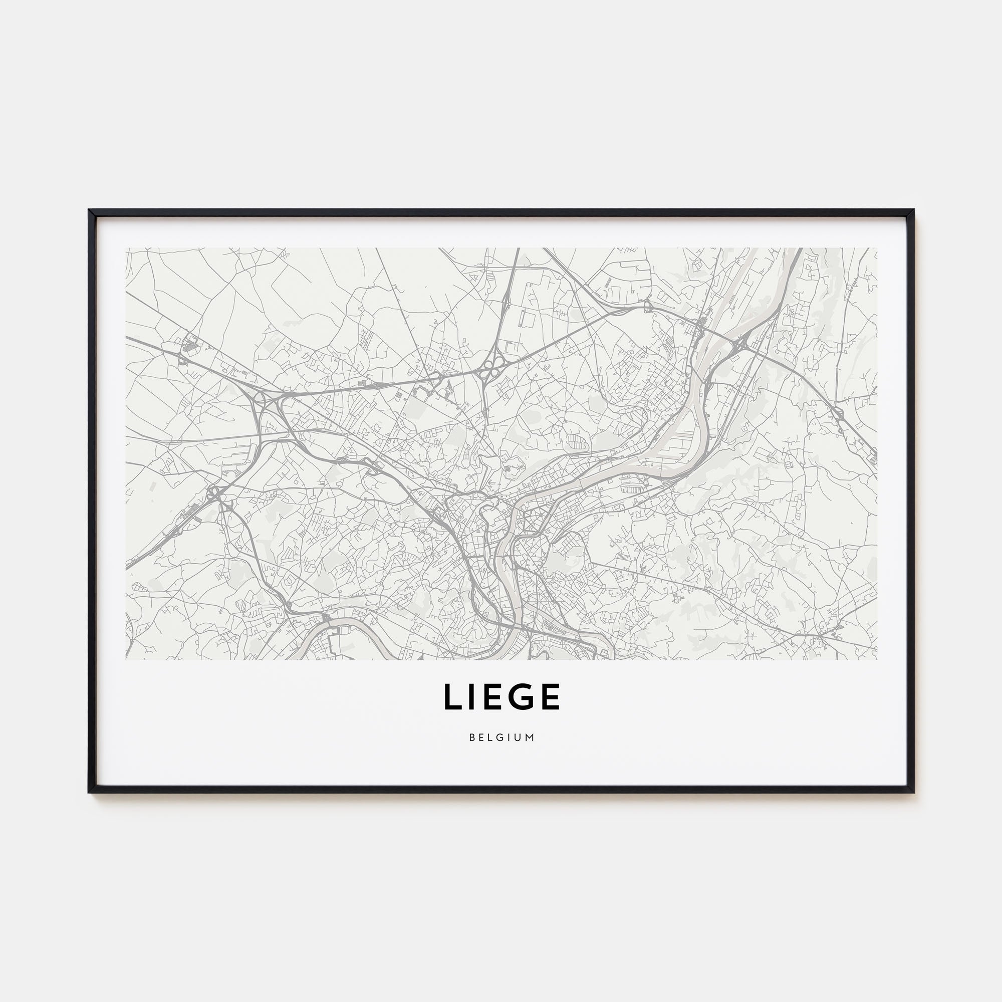 Liege Map Landscape Poster