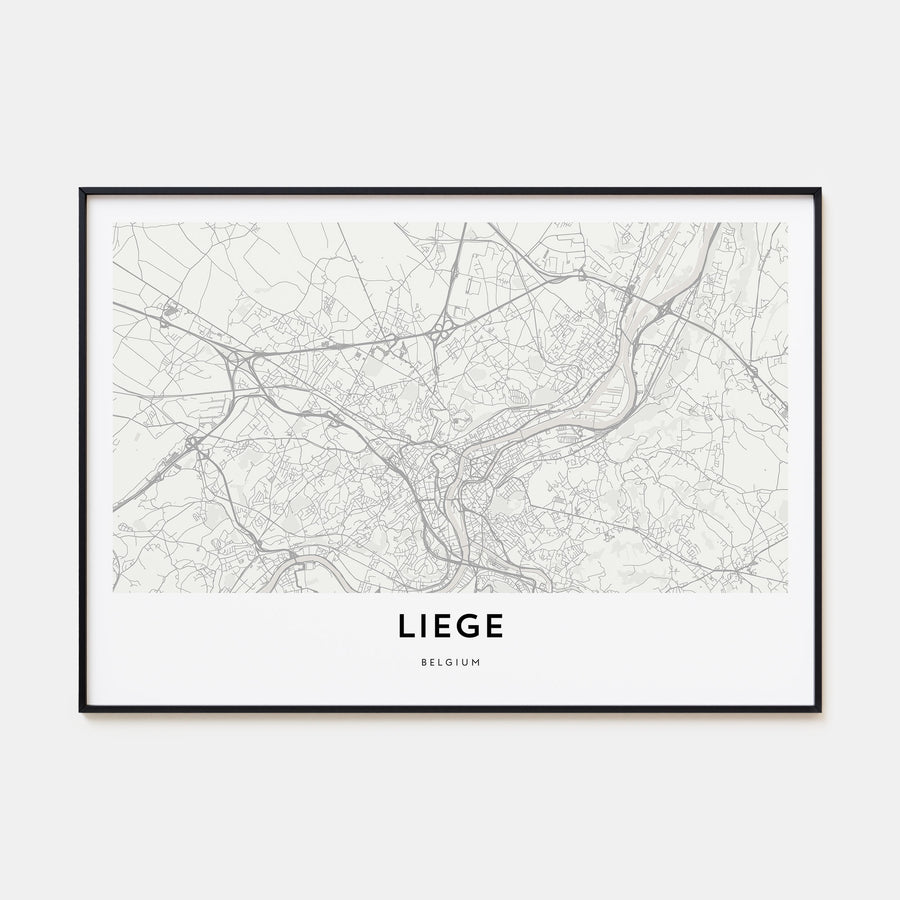 Liege Map Landscape Poster