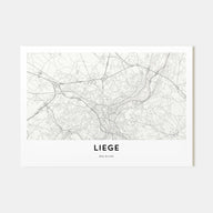 Liege Map Landscape Poster