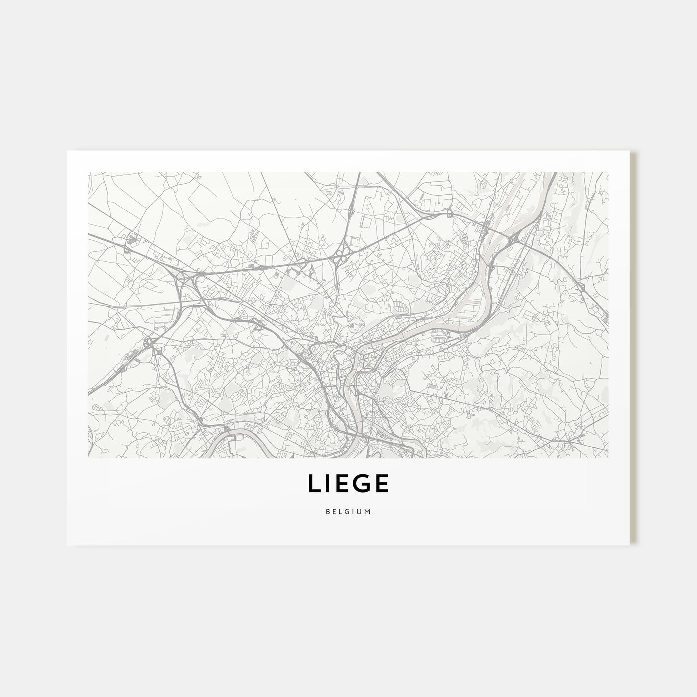 Liege Map Landscape Poster