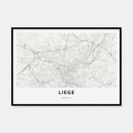 Liege Map Landscape Poster