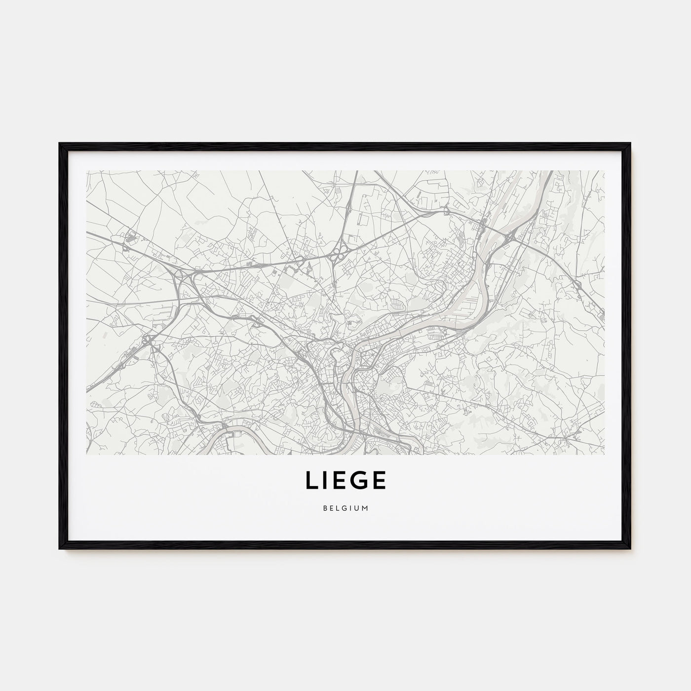 Liege Map Landscape Poster