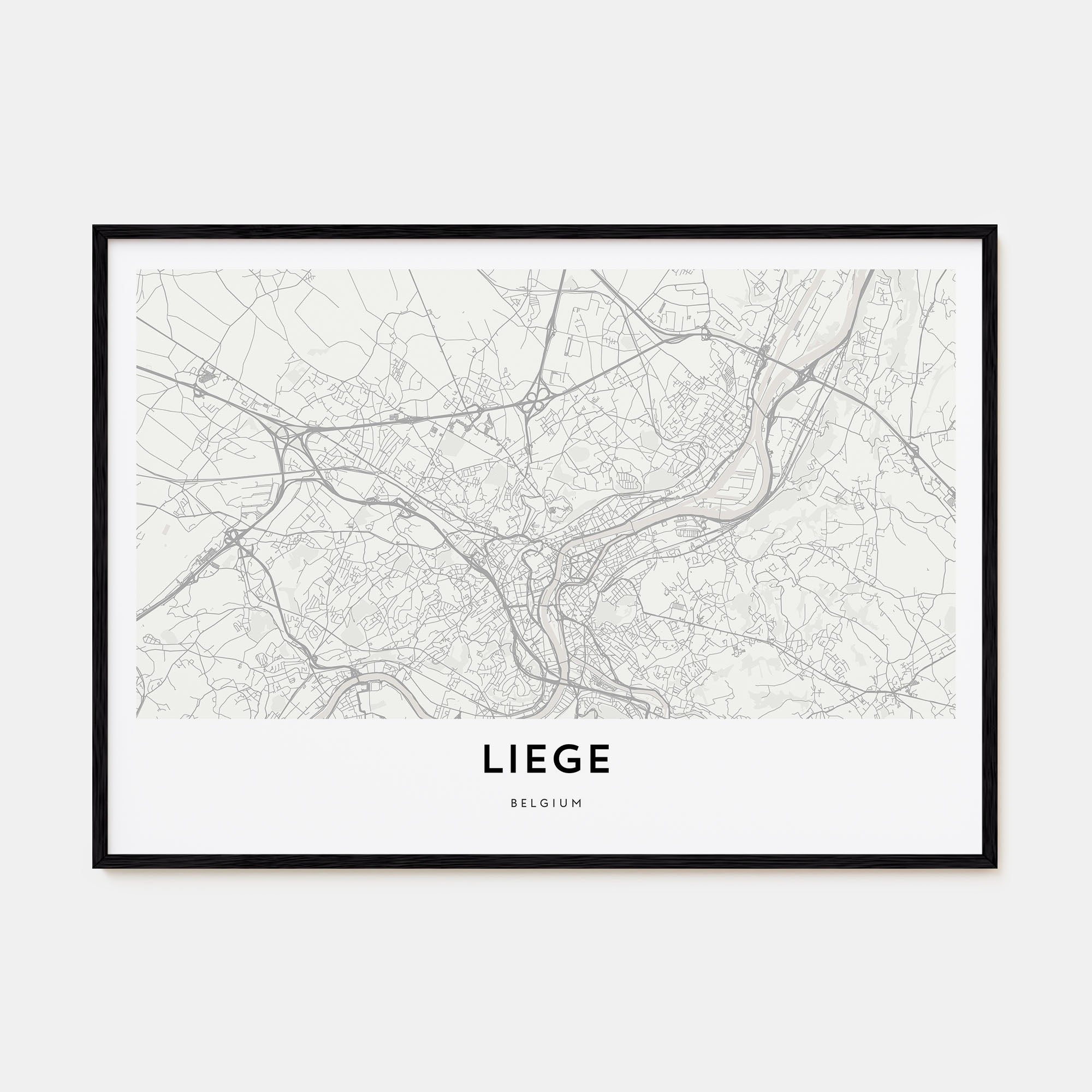 Liege Map Landscape Poster