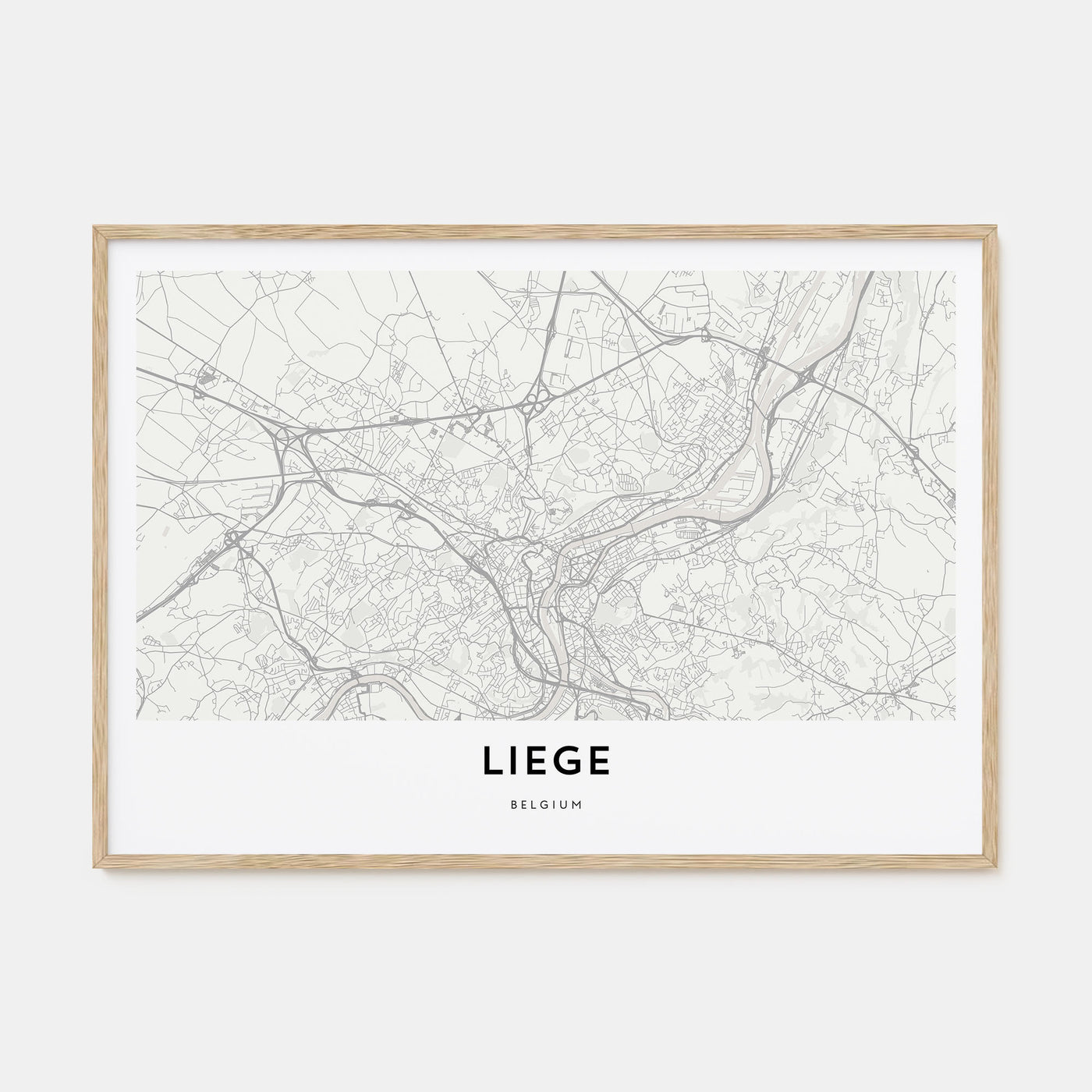 Liege Map Landscape Poster