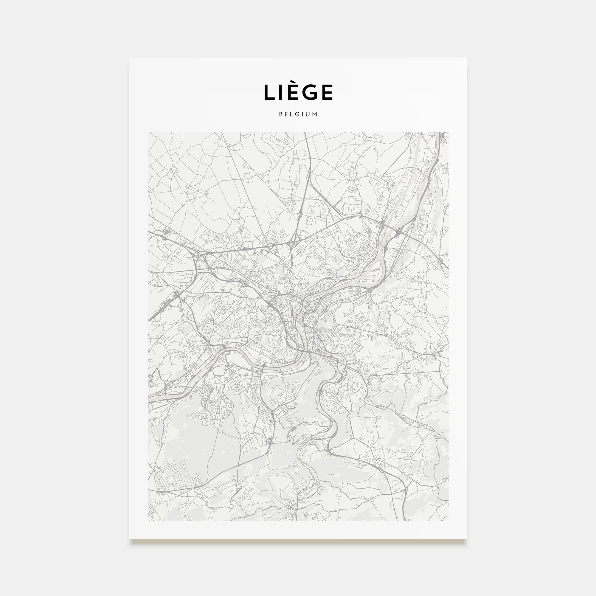 Liege Map Portrait Poster