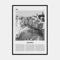 Liguria Travel B&W Poster