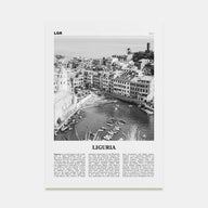 Liguria Travel B&W Poster