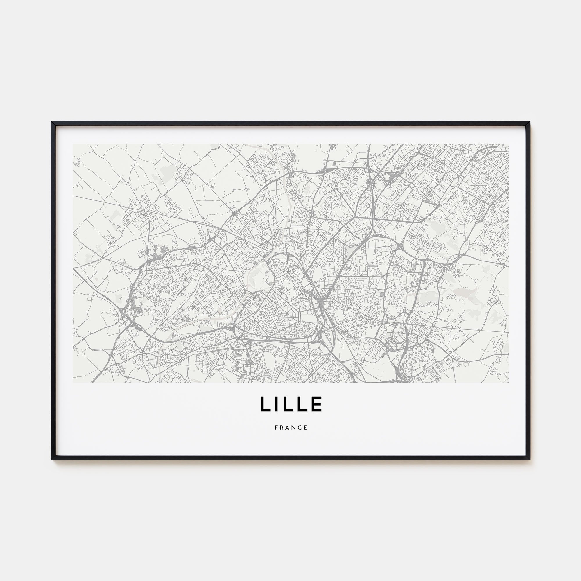 Lille Map Landscape Poster
