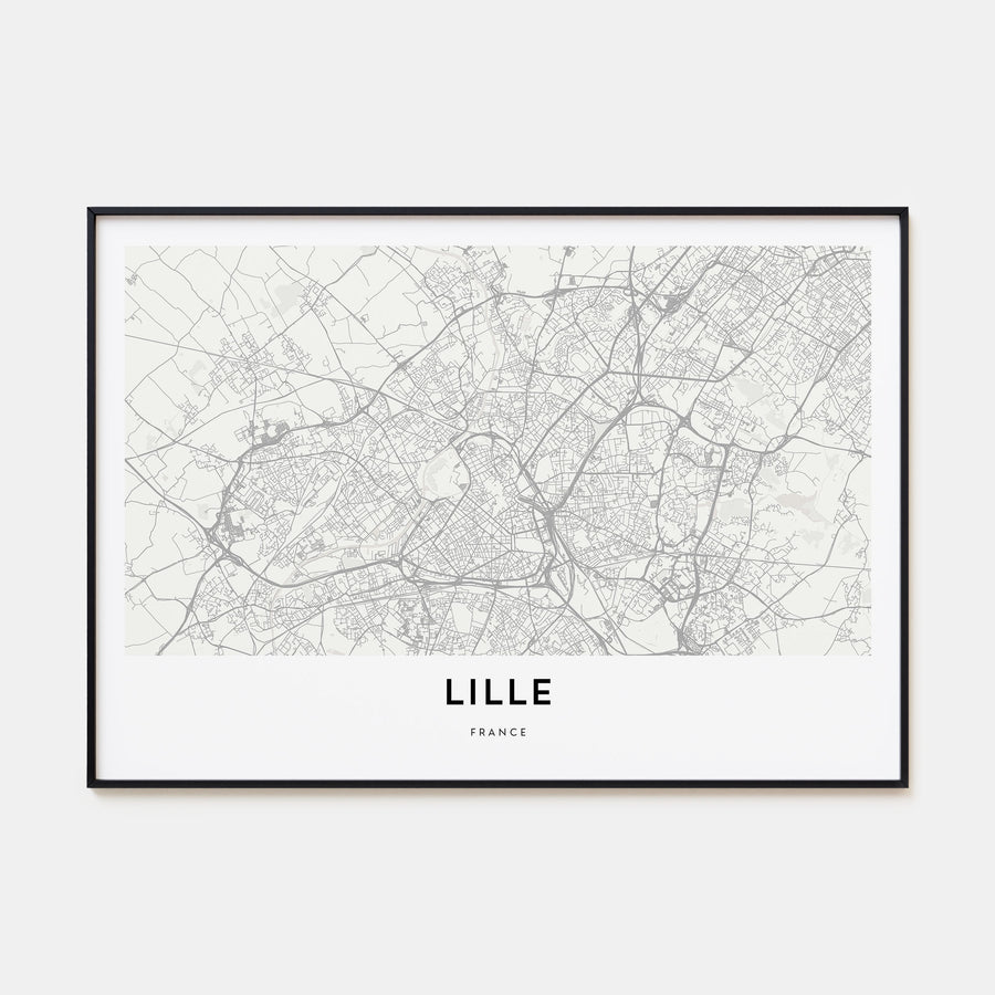 Lille Map Landscape Poster