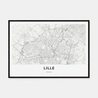 Lille Map Landscape Poster