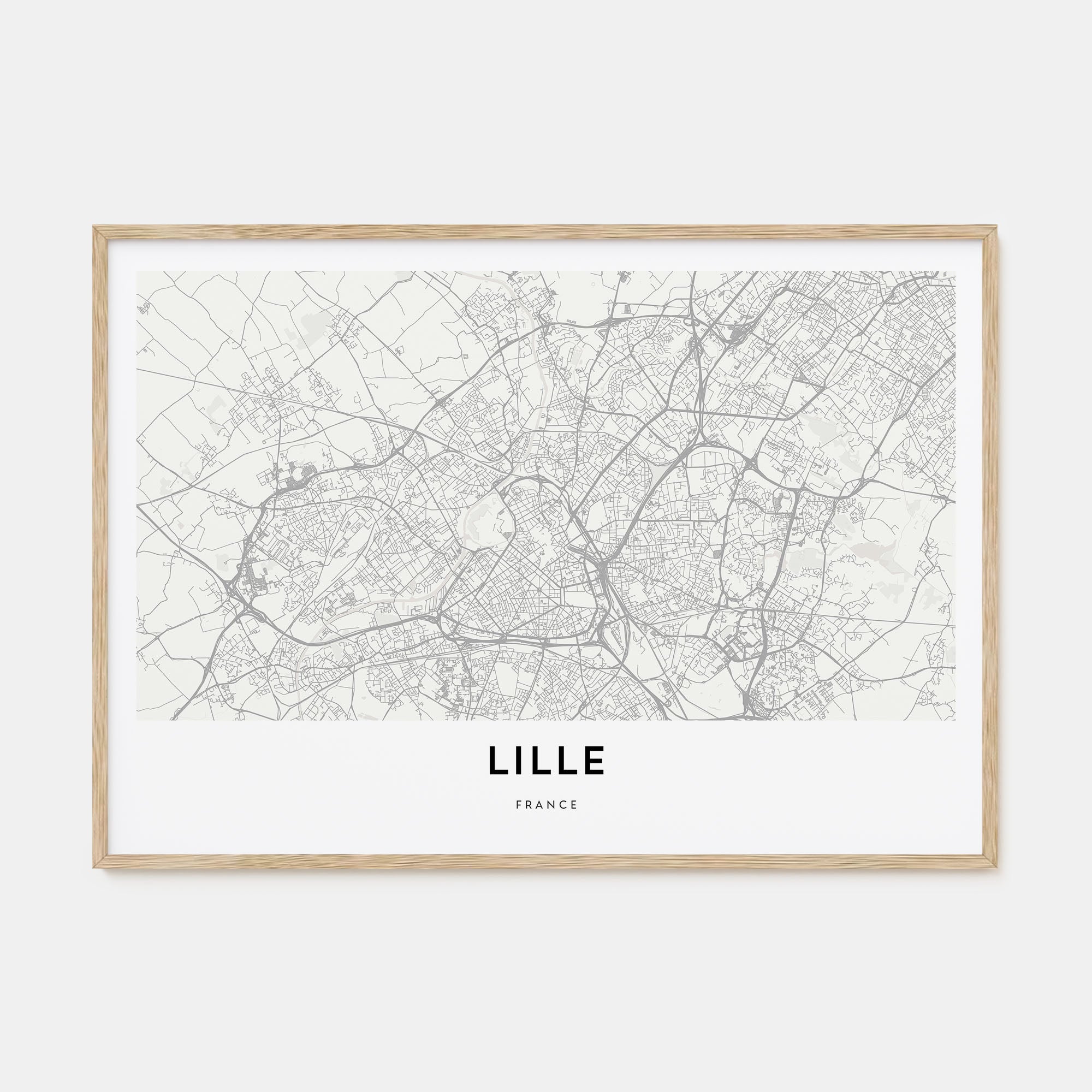 Lille Map Landscape Poster