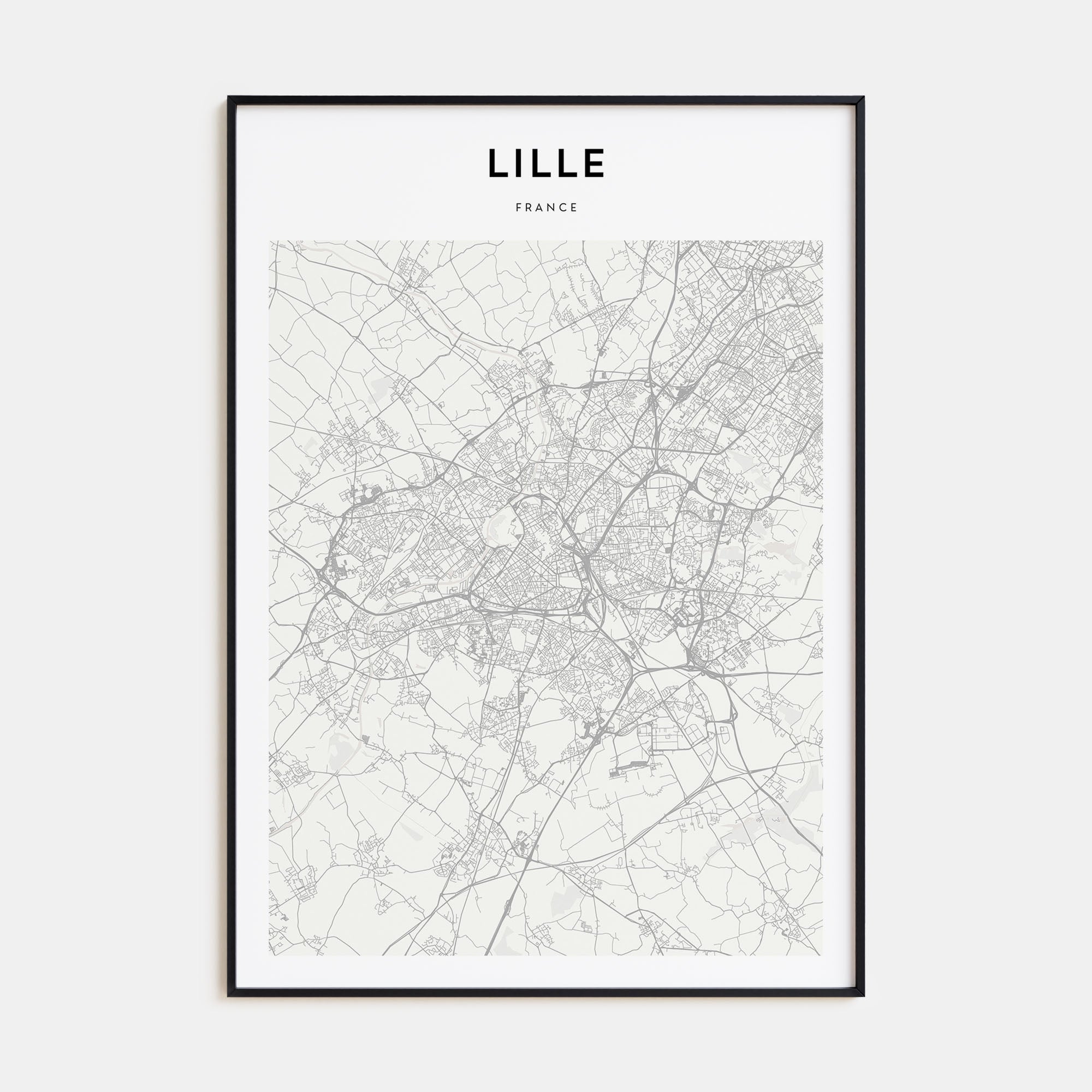 Lille Map Portrait Poster