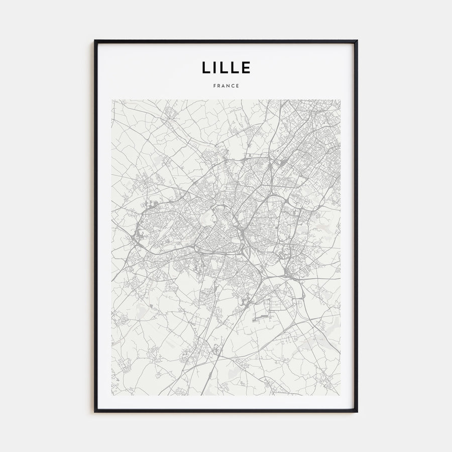 Lille Map Portrait Poster