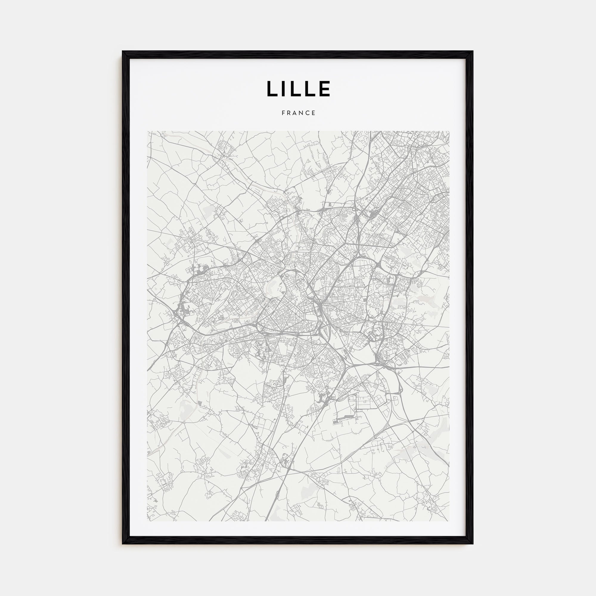 Lille Map Portrait Poster