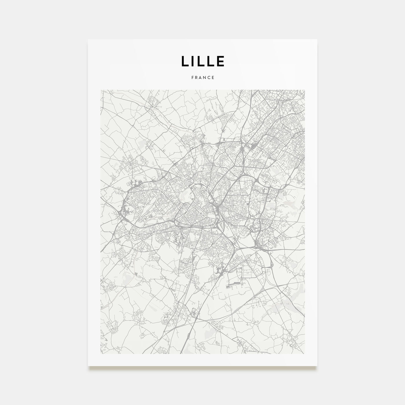 Lille Map Portrait Poster