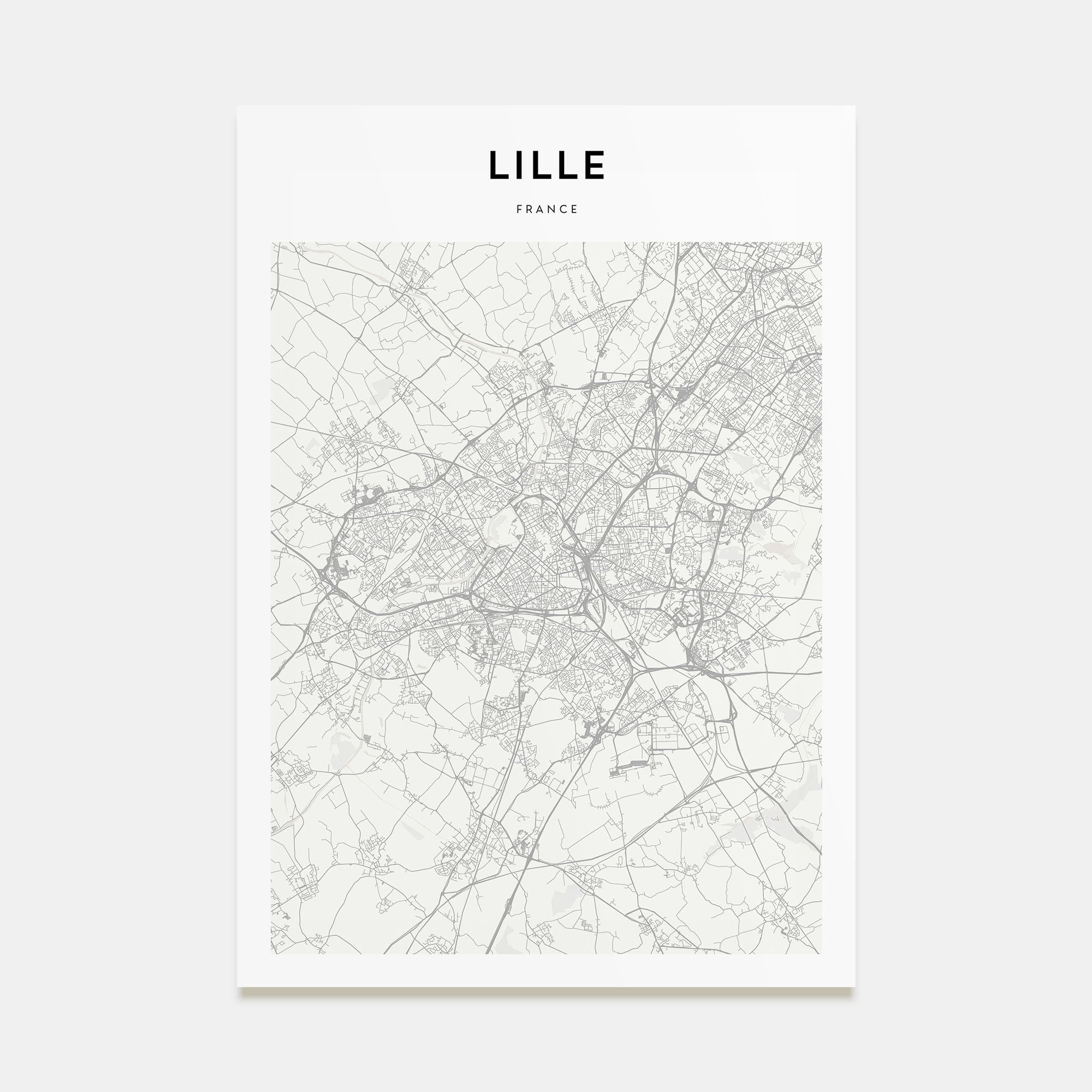 Lille Map Portrait Poster