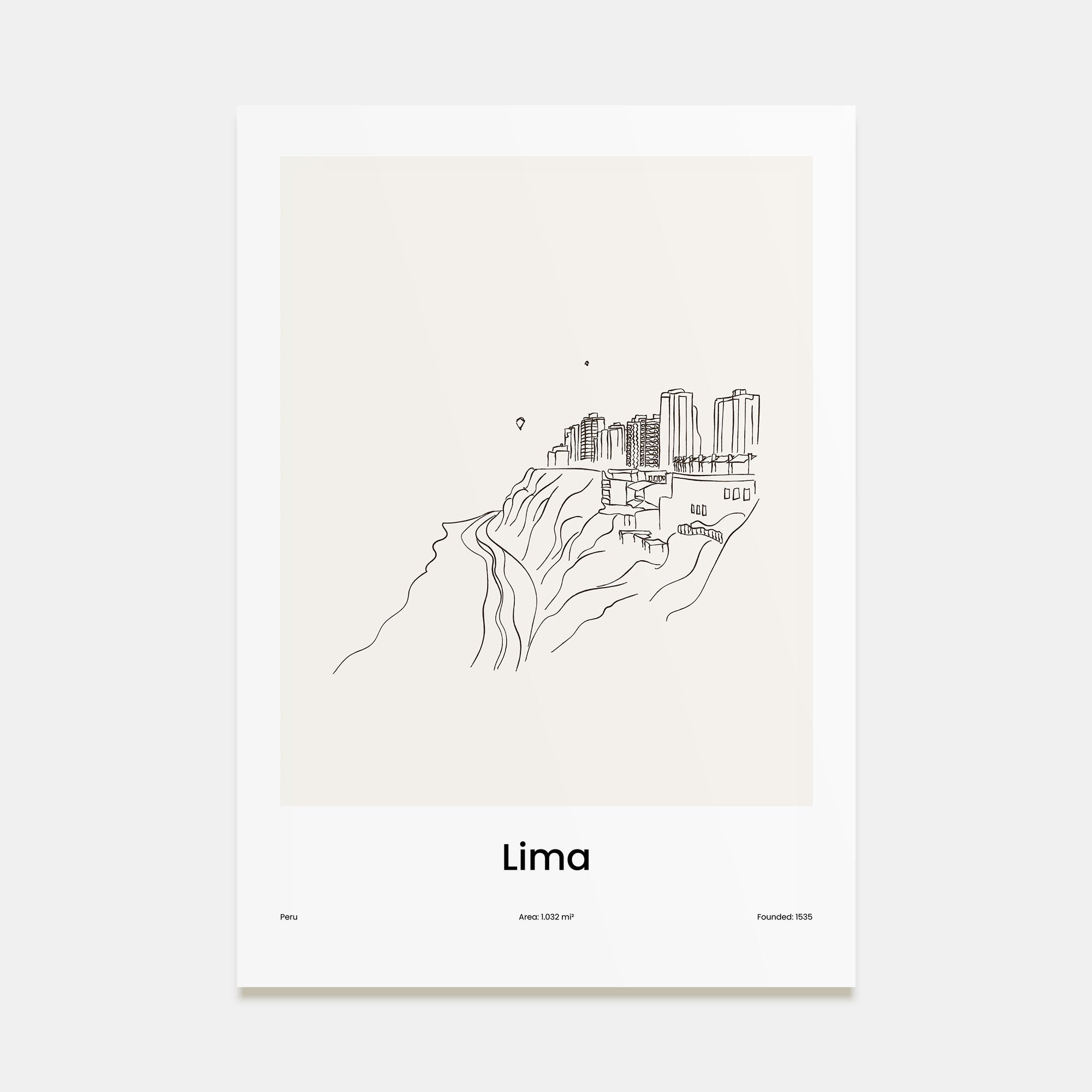 Lima Drawn Poster
