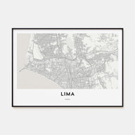 Lima Map Landscape Poster
