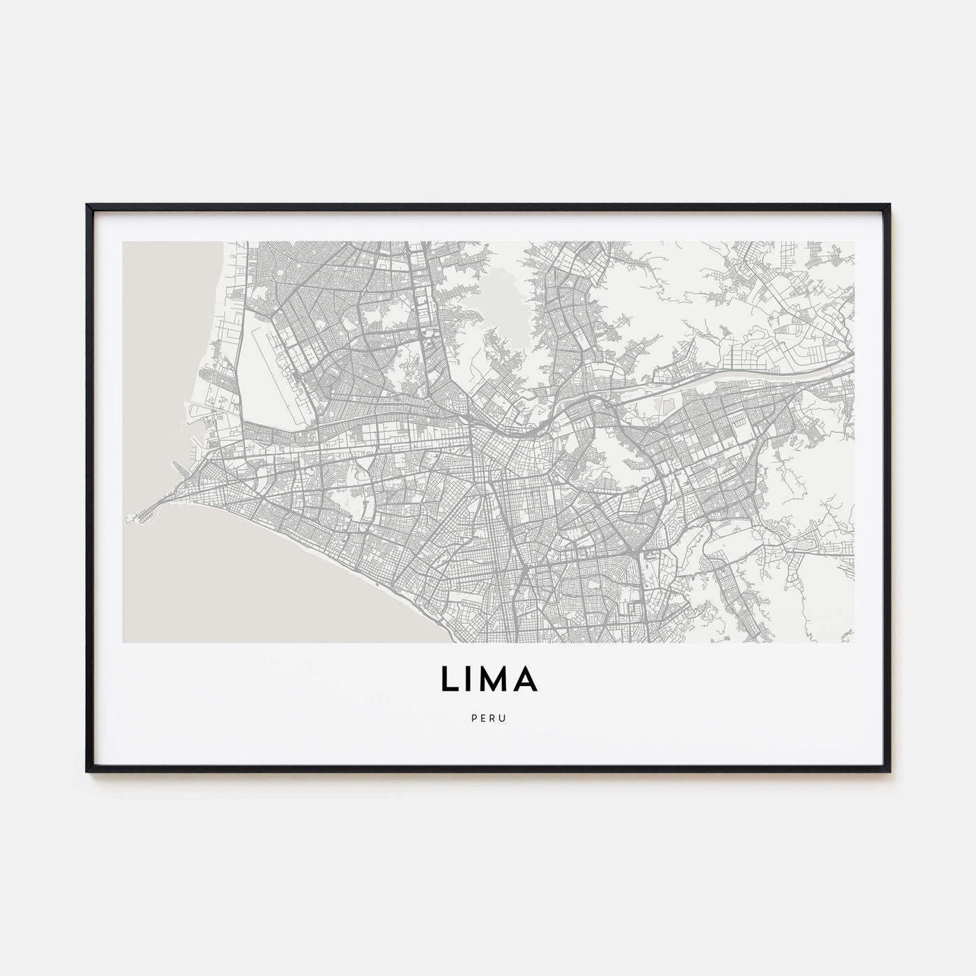 Lima Map Landscape Poster