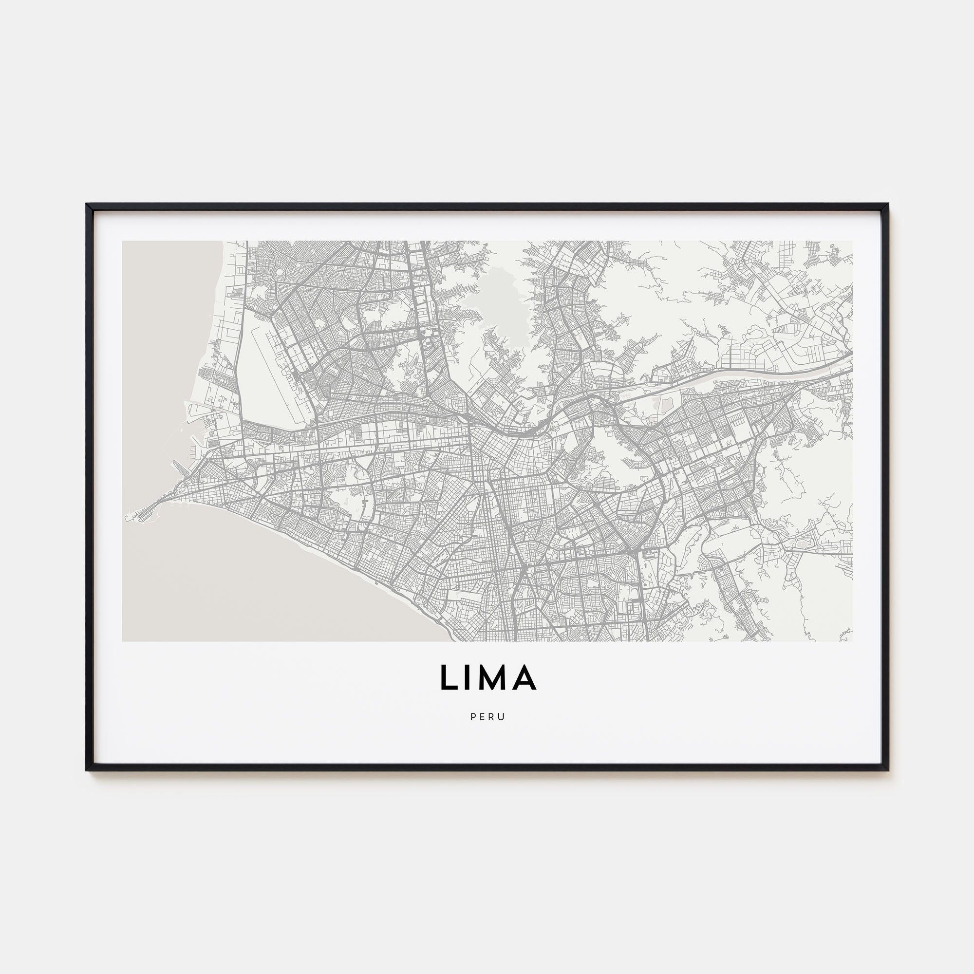 Lima Map Landscape Poster