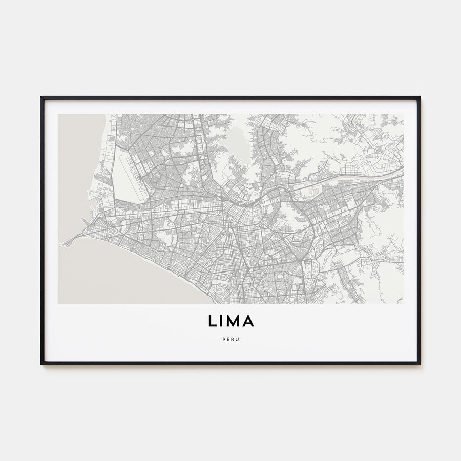 Lima Map Landscape Poster