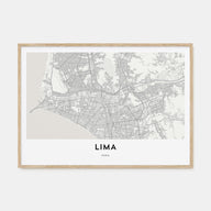 Lima Map Landscape Poster
