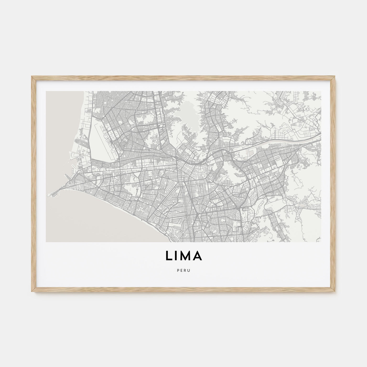 Lima Map Landscape Poster