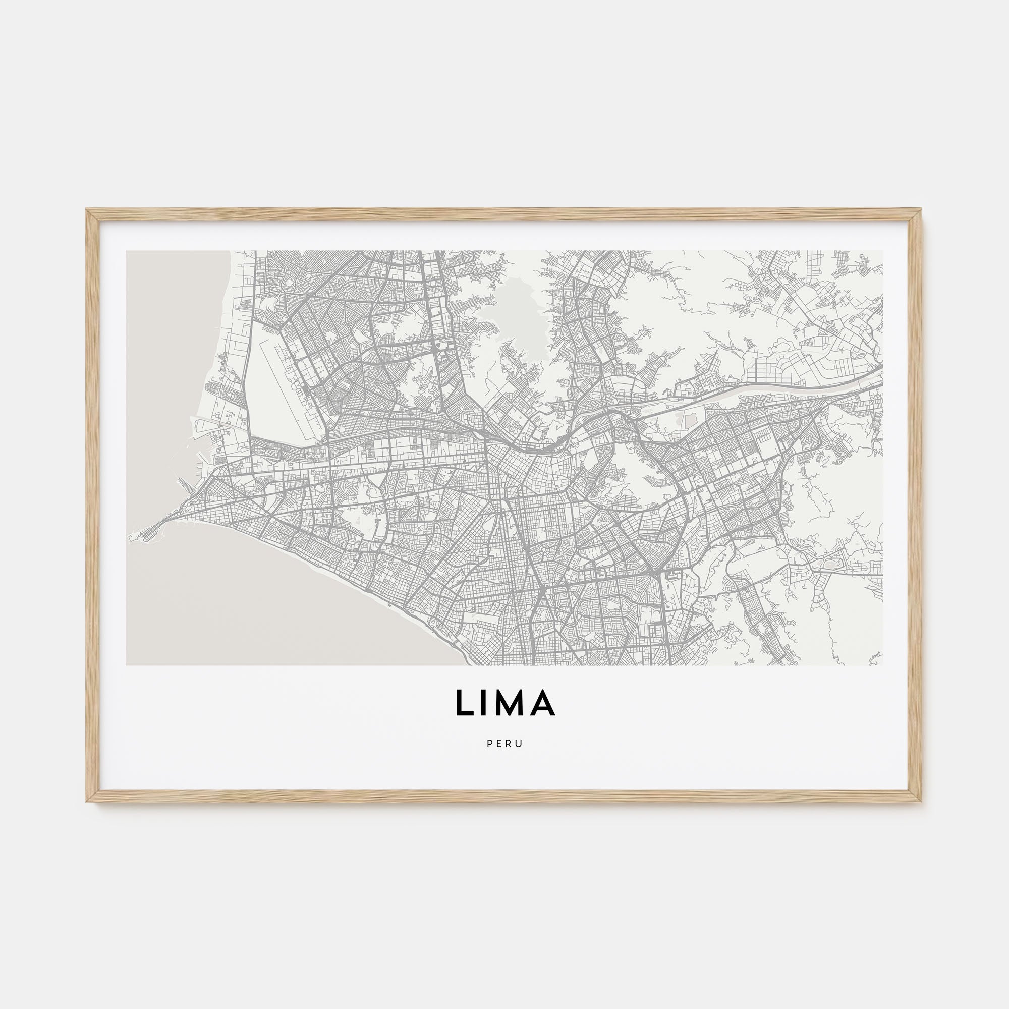 Lima Map Landscape Poster