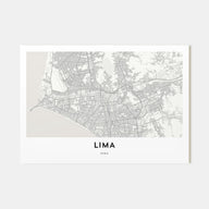 Lima Map Landscape Poster
