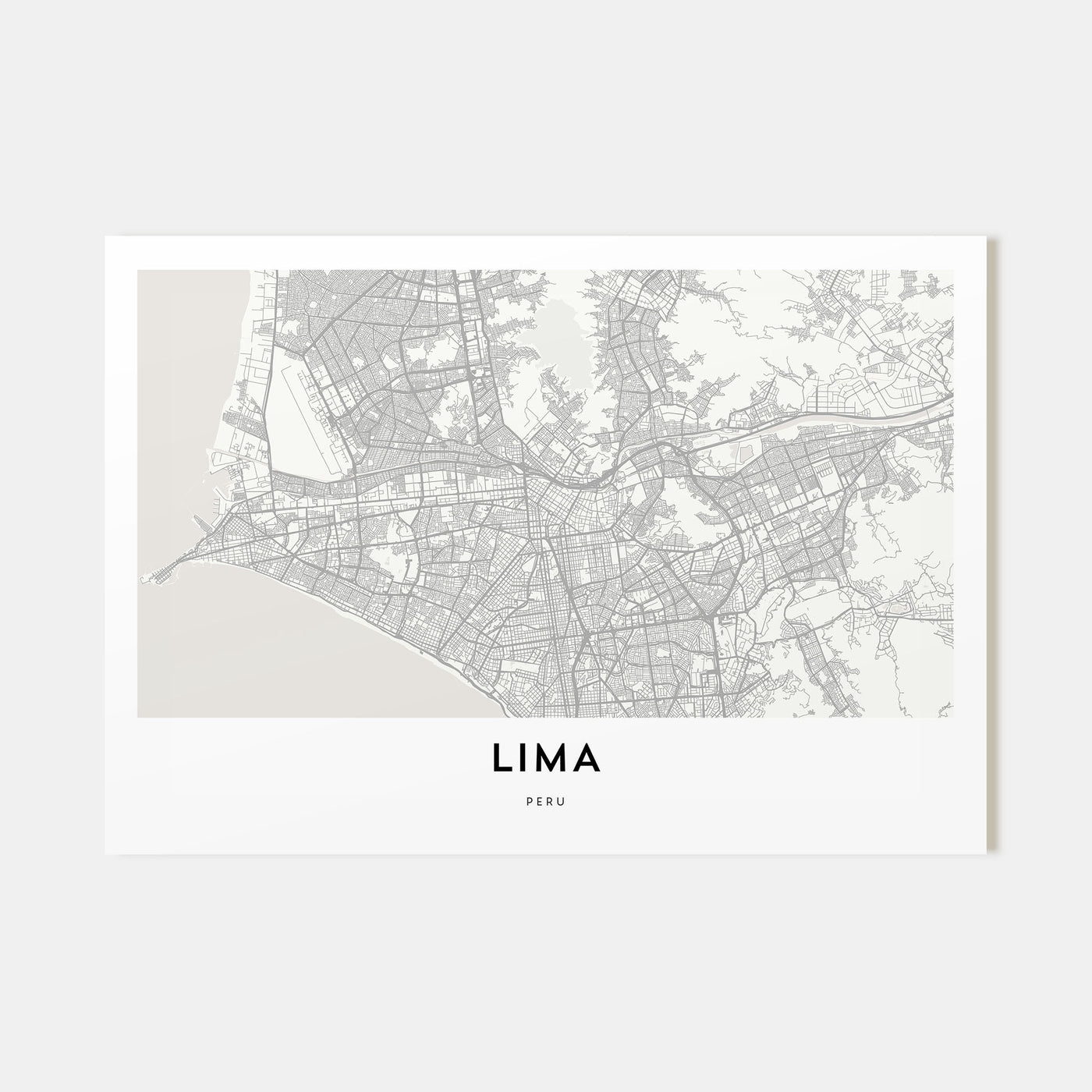 Lima Map Landscape Poster