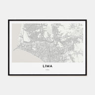 Lima Map Landscape Poster