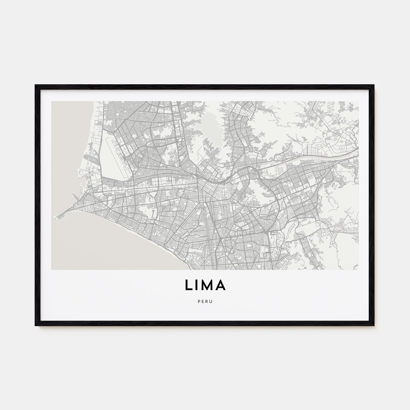 Lima Map Landscape Poster