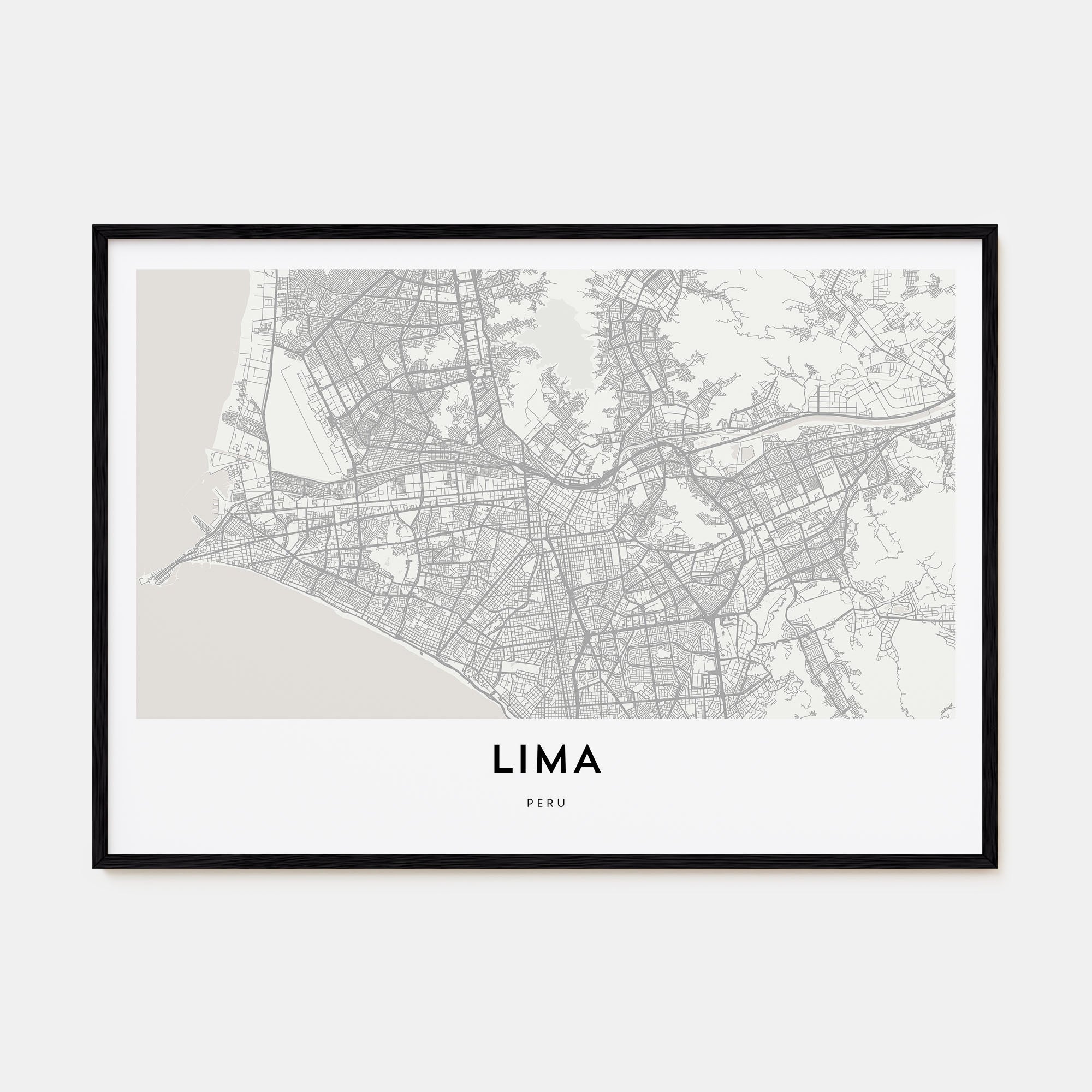 Lima Map Landscape Poster