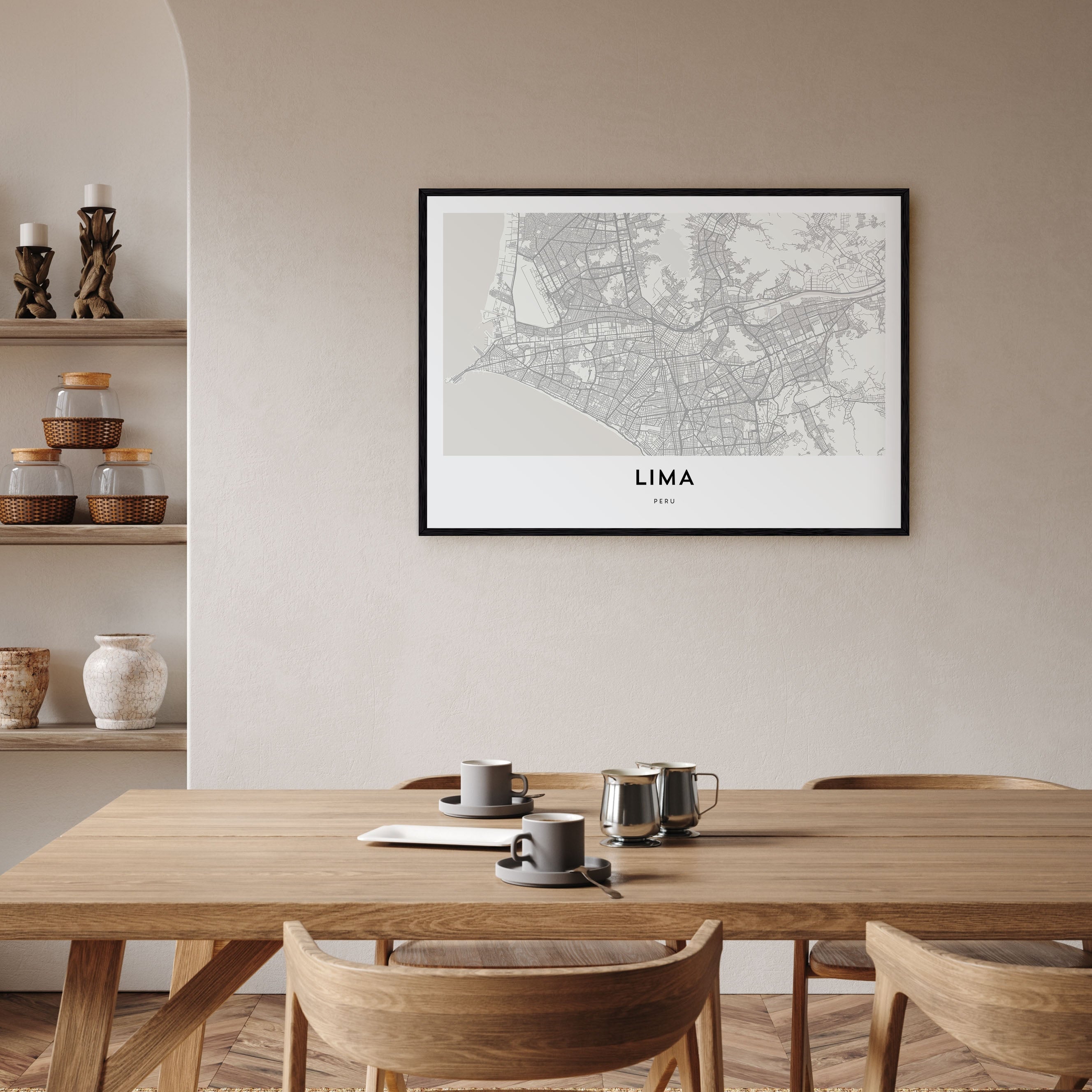 Lima Map Landscape Poster