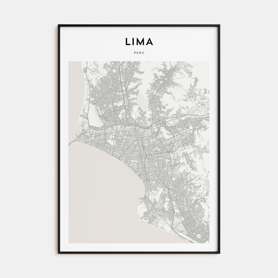 Lima Map Portrait Poster