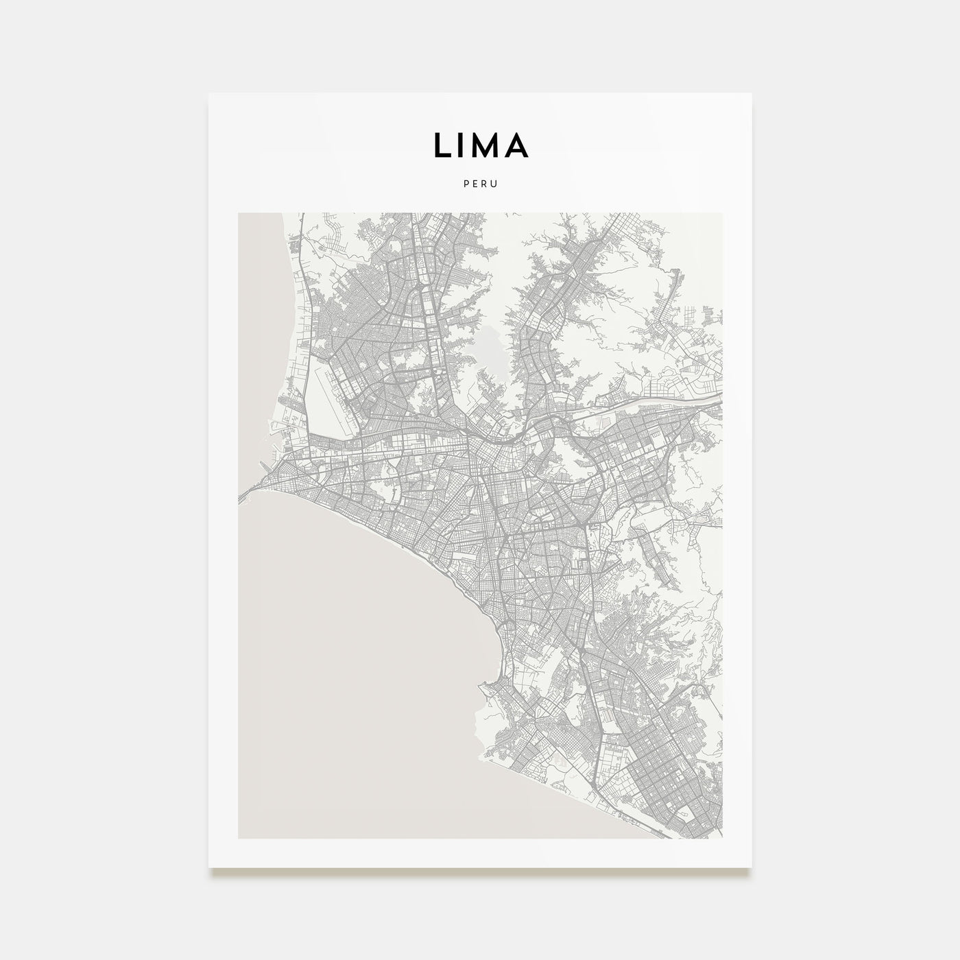 Lima Map Portrait Poster