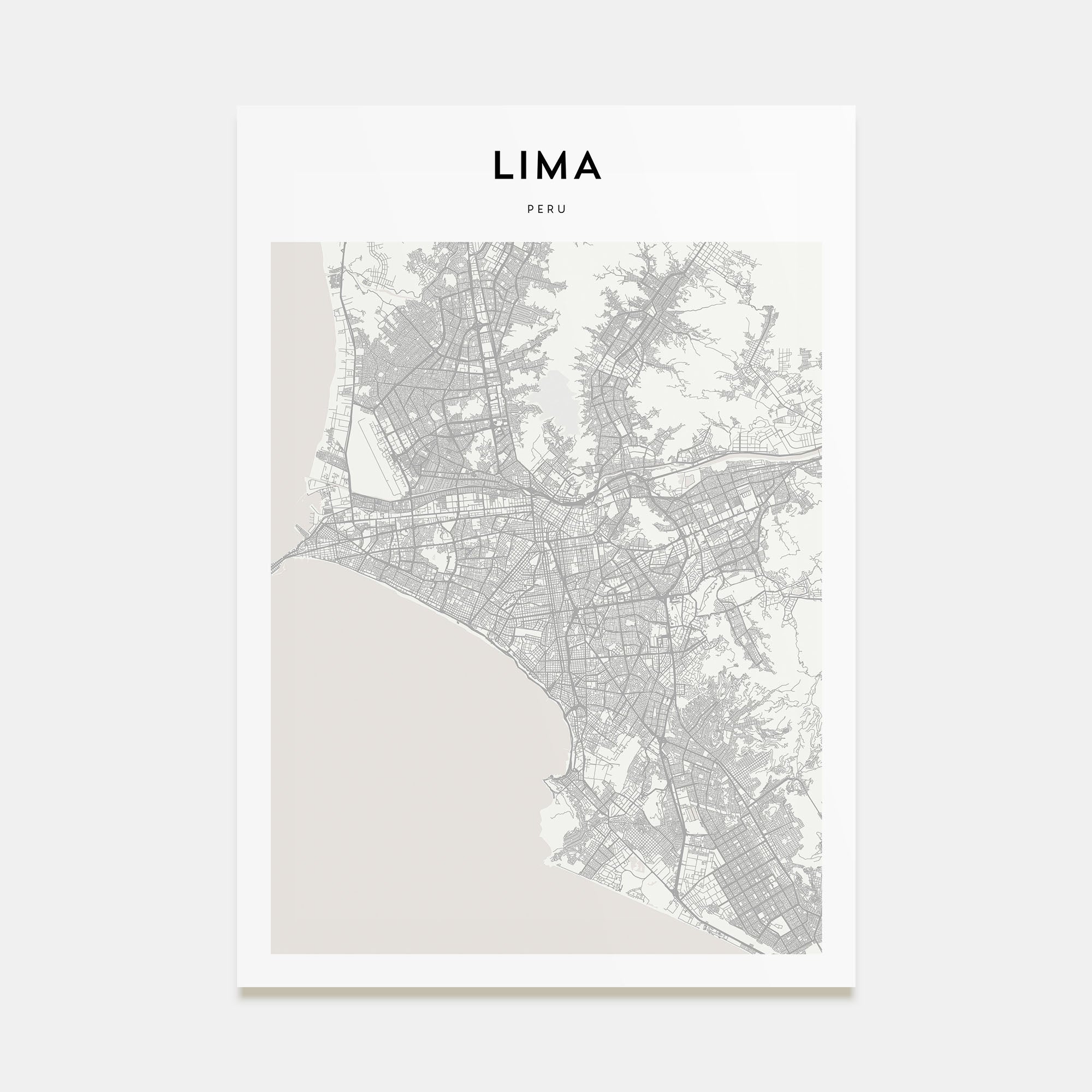 Lima Map Portrait Poster