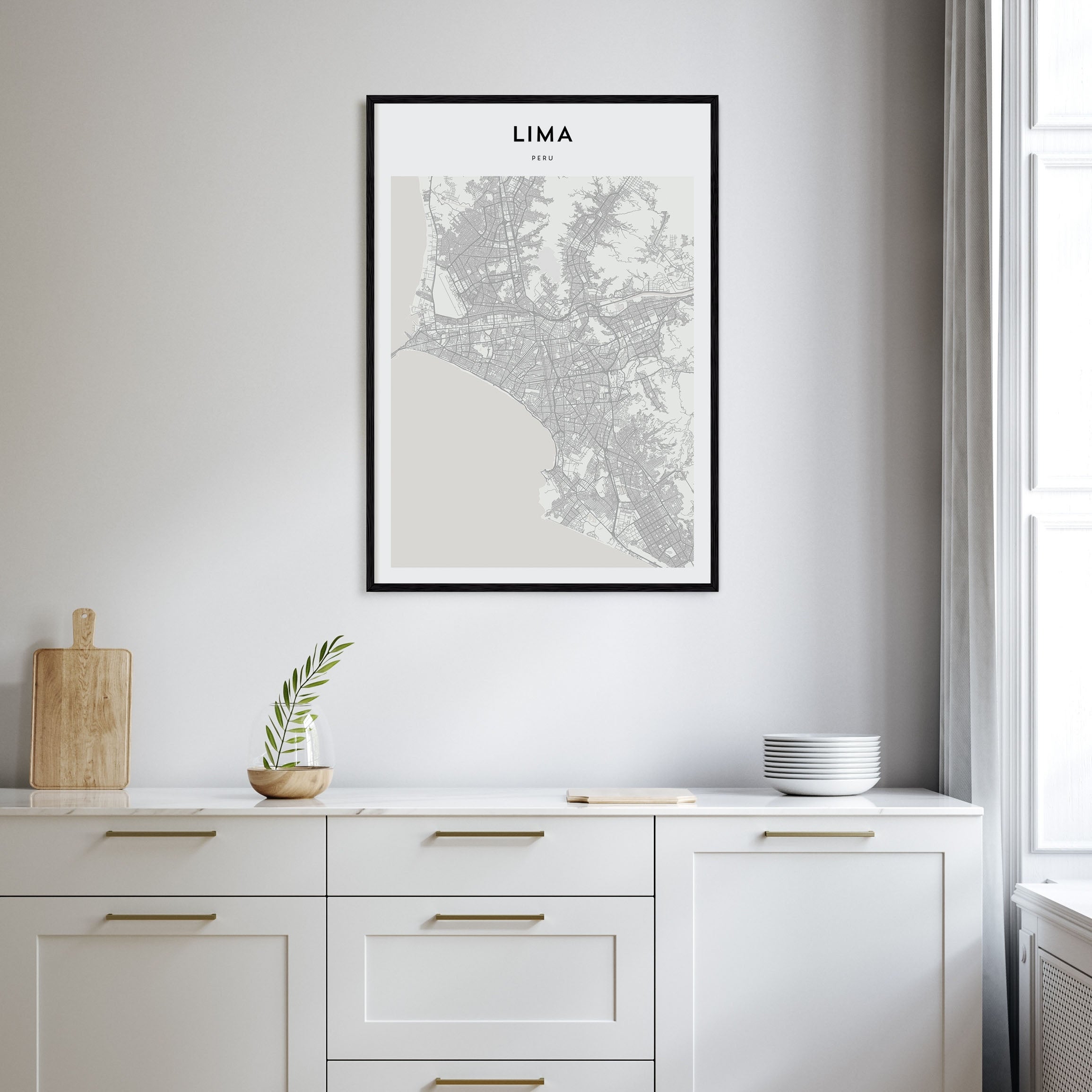 Lima Map Portrait Poster