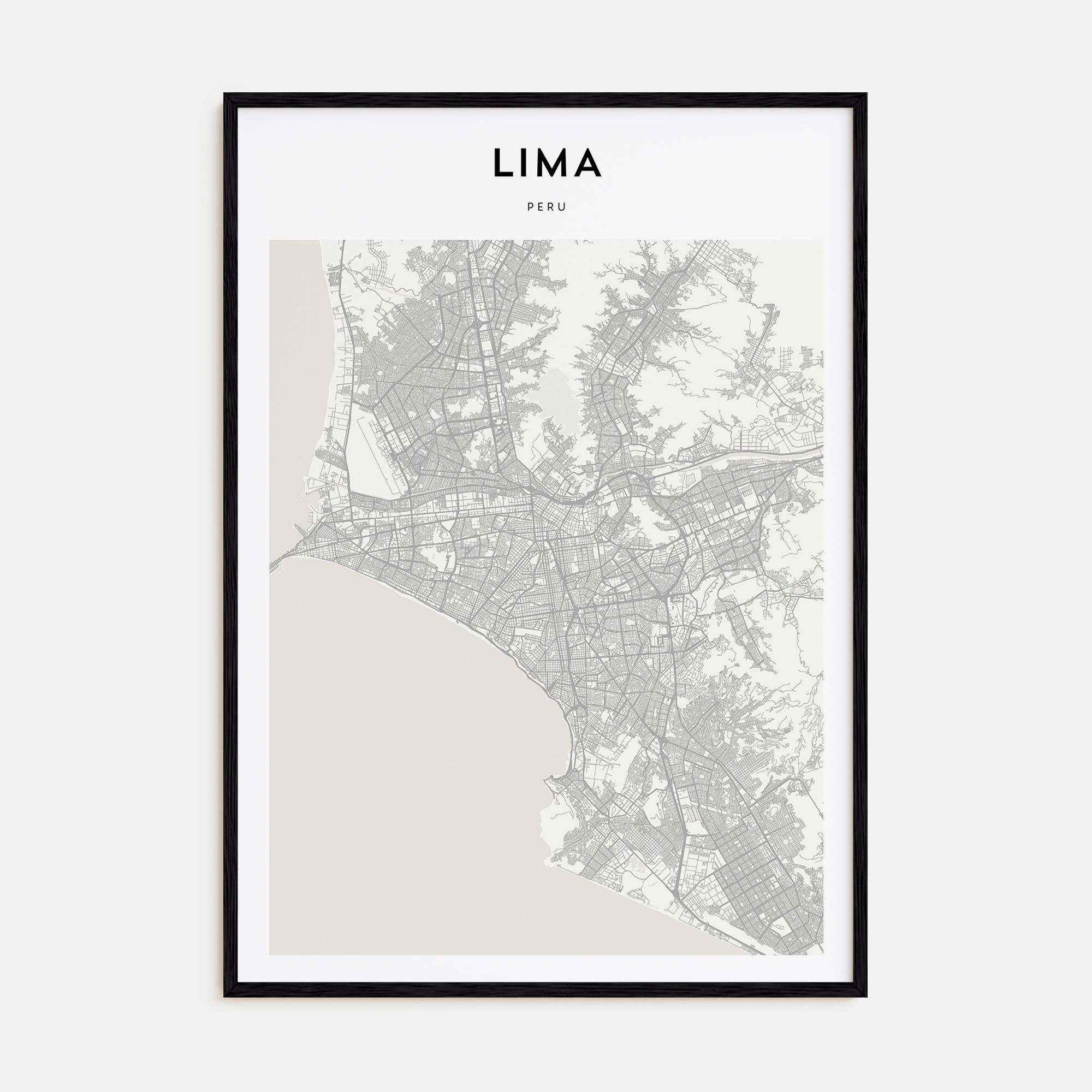 Lima Map Portrait Poster
