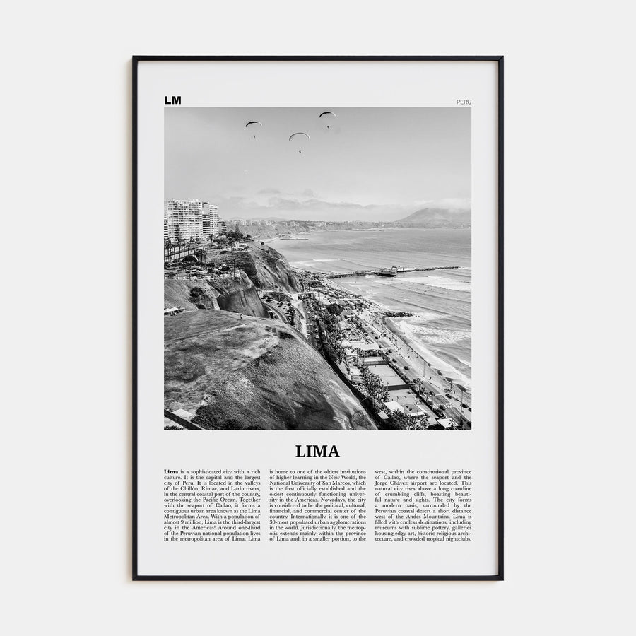 Lima Travel B&W No 1 Poster