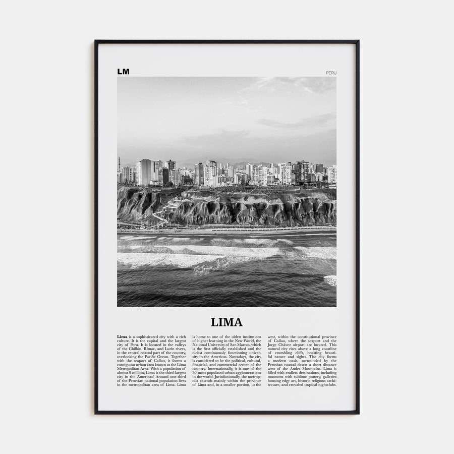 Lima Travel B&W No 2 Poster