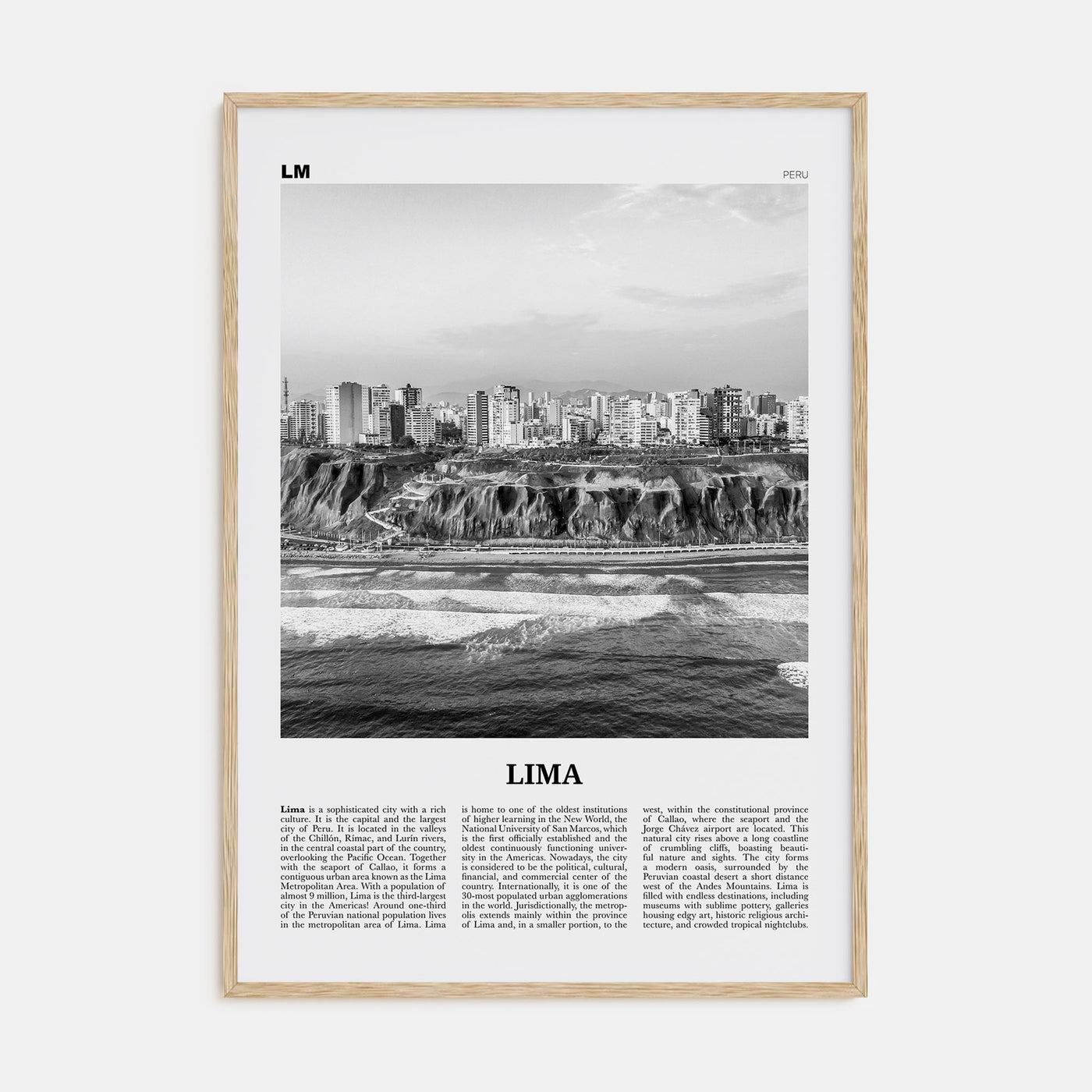 Lima Travel B&W No 2 Poster