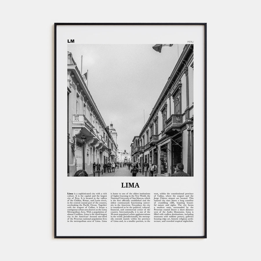 Lima Travel B&W No 3 Poster