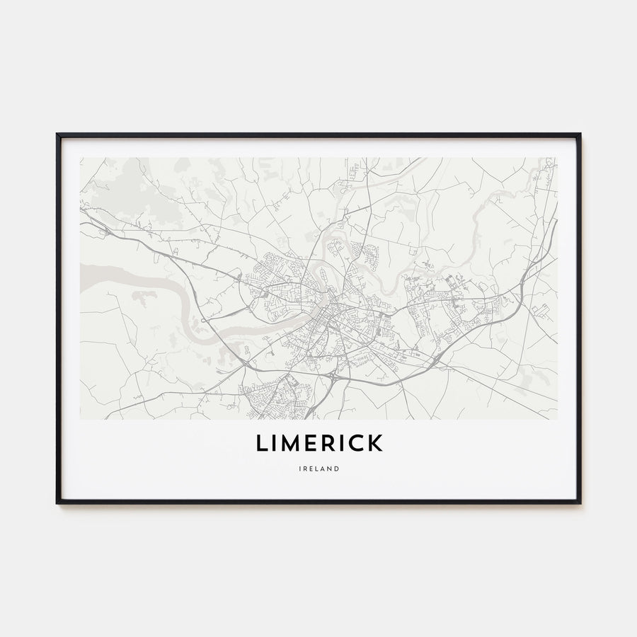 Limerick Map Landscape Poster