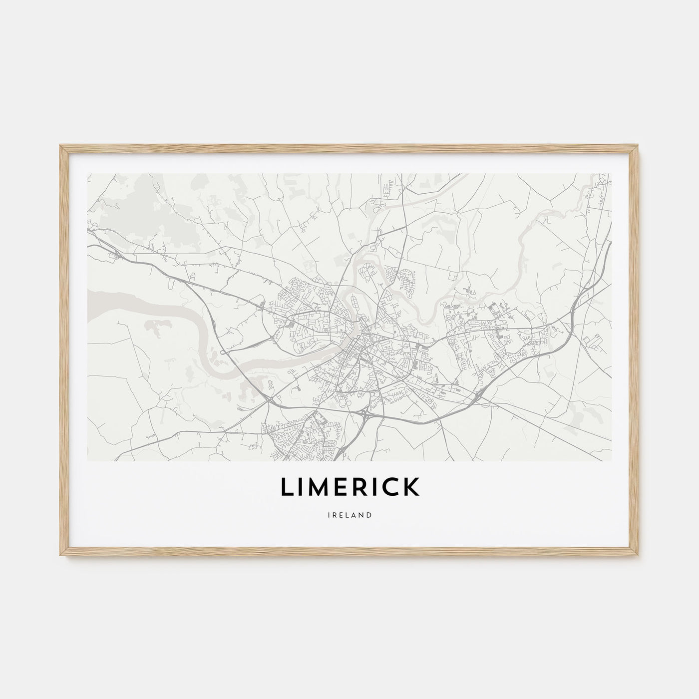 Limerick Map Landscape Poster