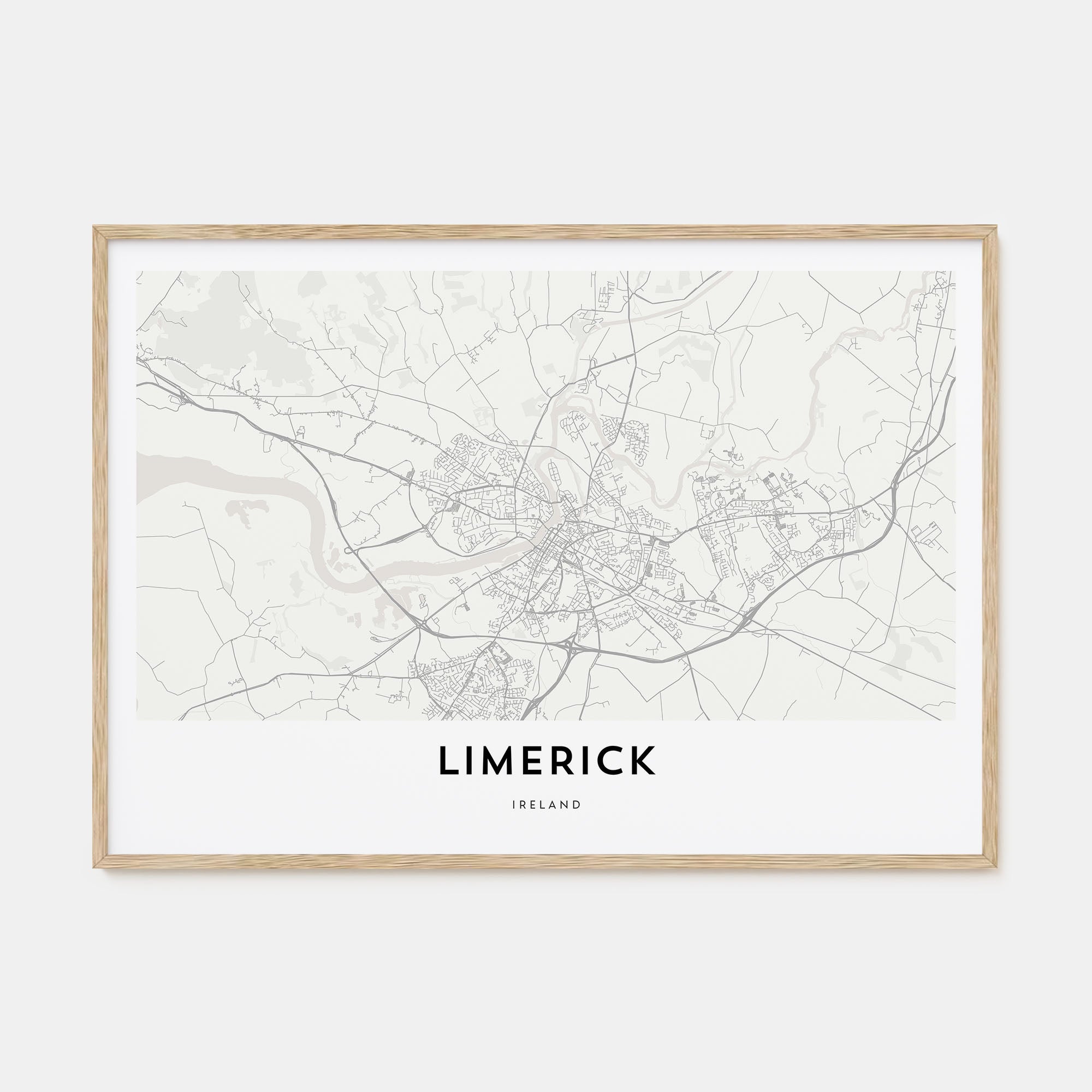 Limerick Map Landscape Poster