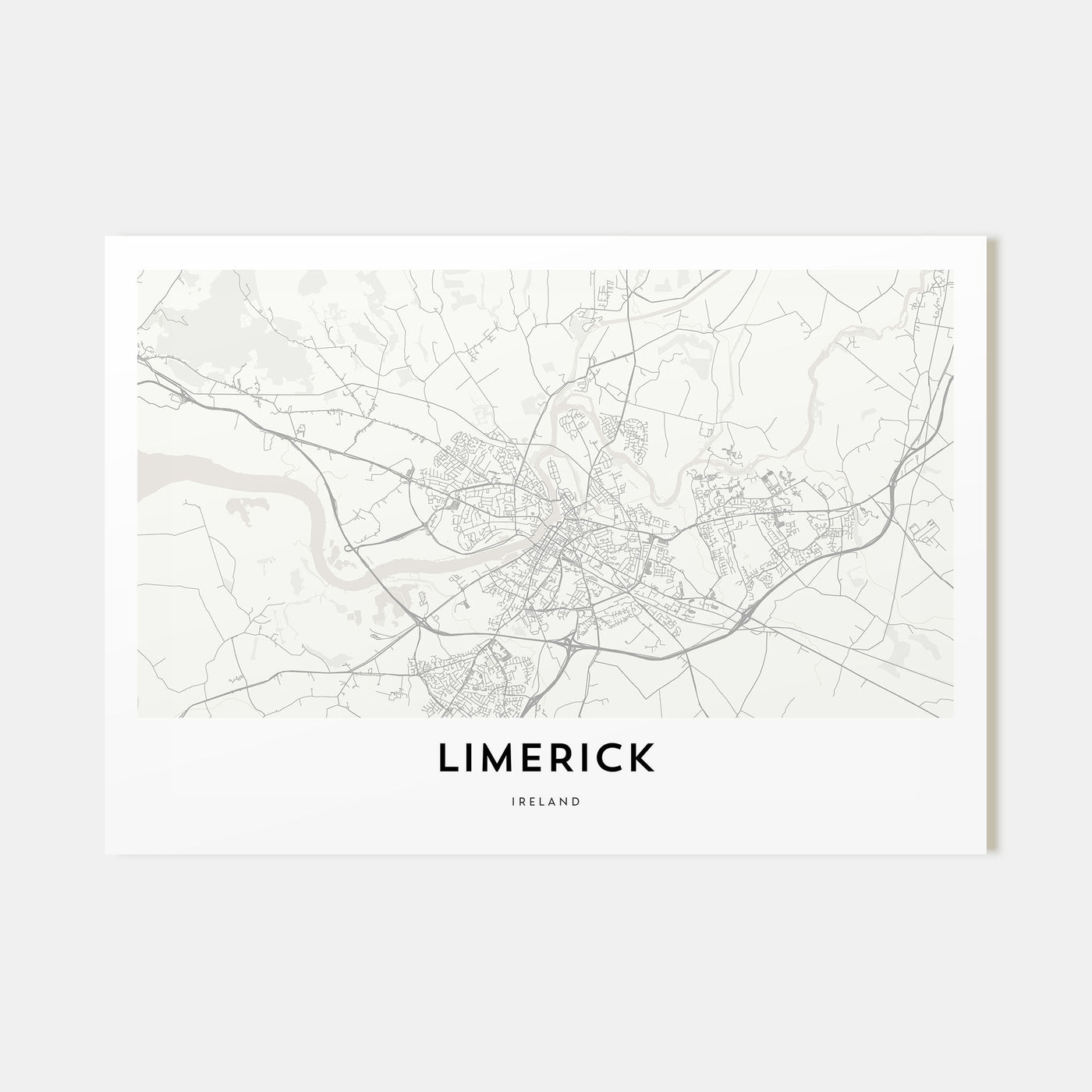 Limerick Map Landscape Poster