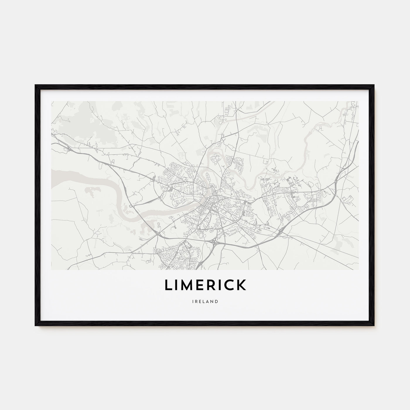 Limerick Map Landscape Poster